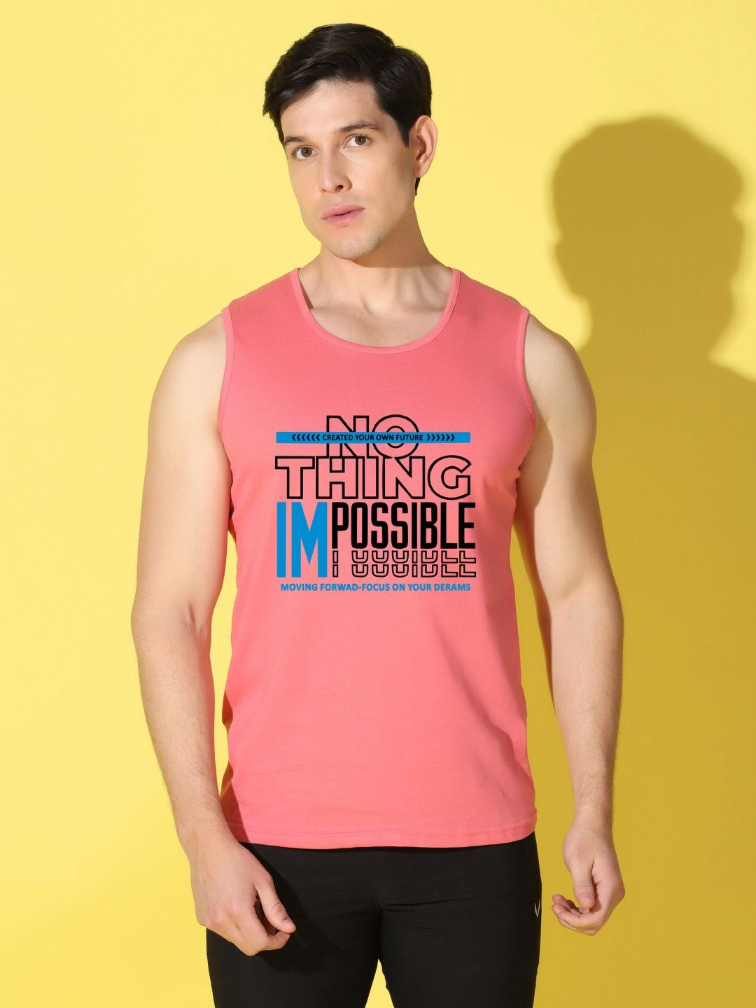 WOOSTRO Men Typography Printed Round Neck Cotton T-shirt