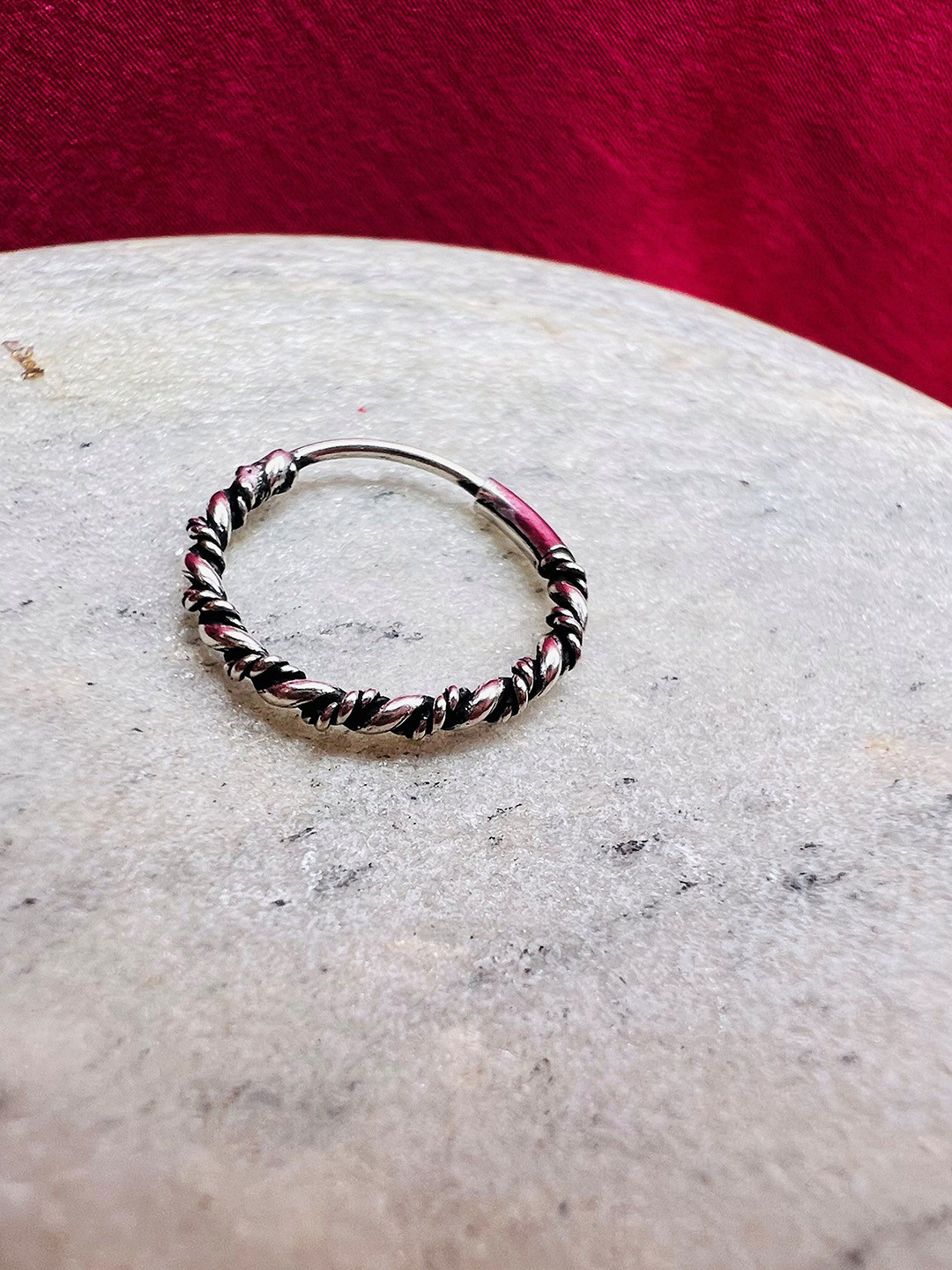 Arte Jewels Sterling Silver Ring Oxidised Nosepin