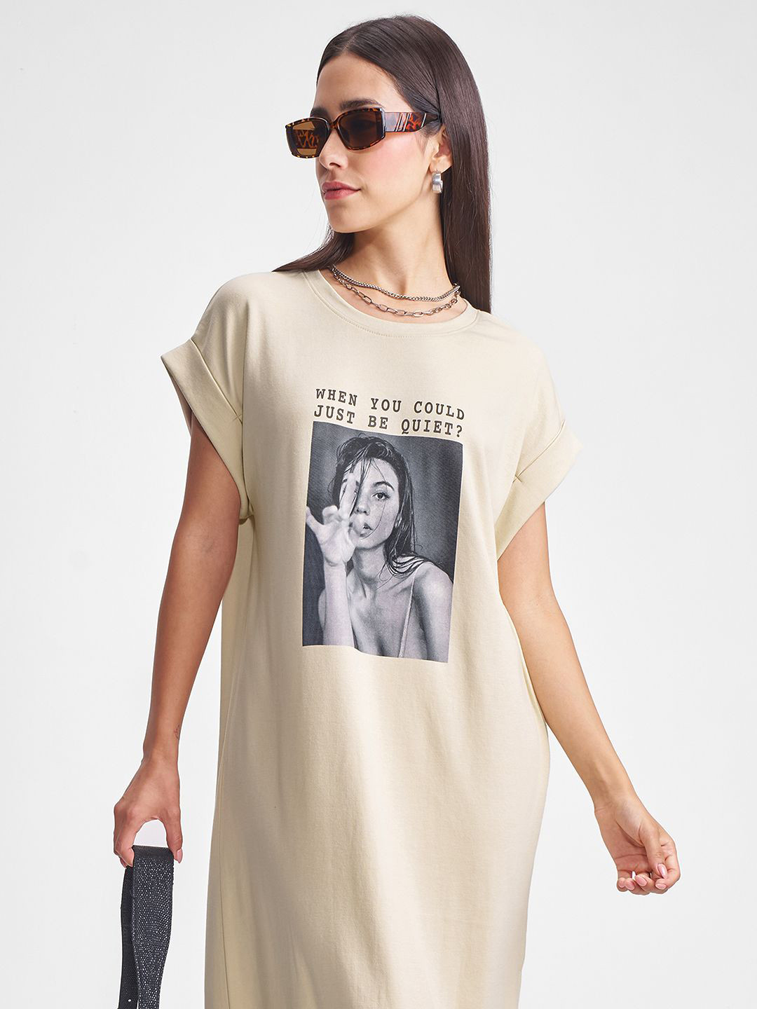 Tokyo Talkies Women Print T-shirt Midi Dress