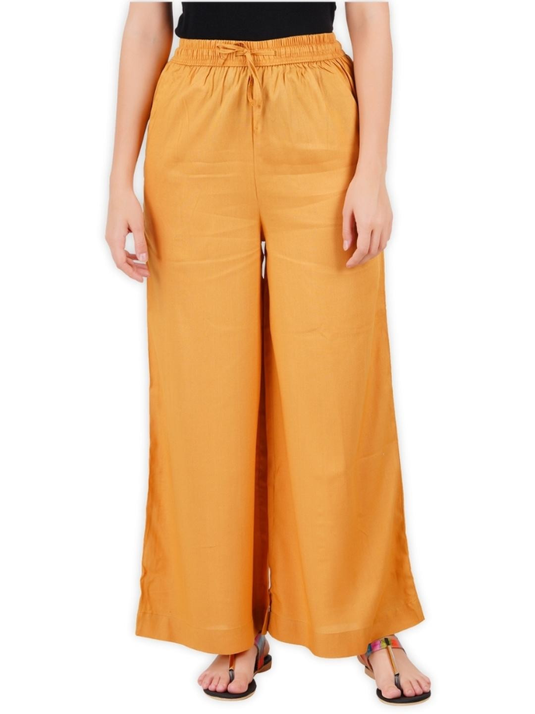 Happy Bunny Women Brown Solid Mid-Rise Regular Fit Palazzo Pants