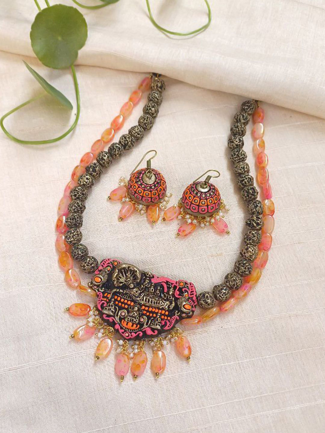 JUMKEY Divine Lord Vishnu Terracotta Jewellery Set