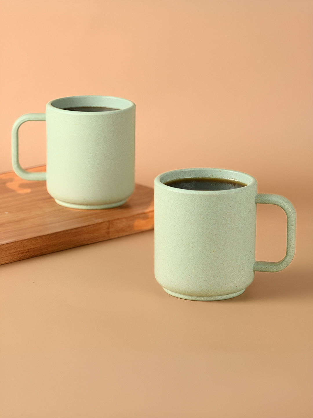eha Celeste Green 2 Pieces Matte Mugs 350ml