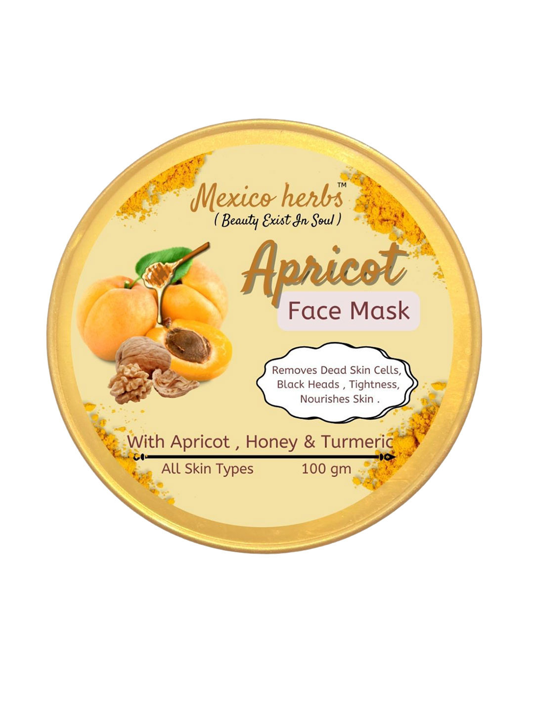 Mexico herbs Apricot Face Mask With Honey & Turmeric - 100 g