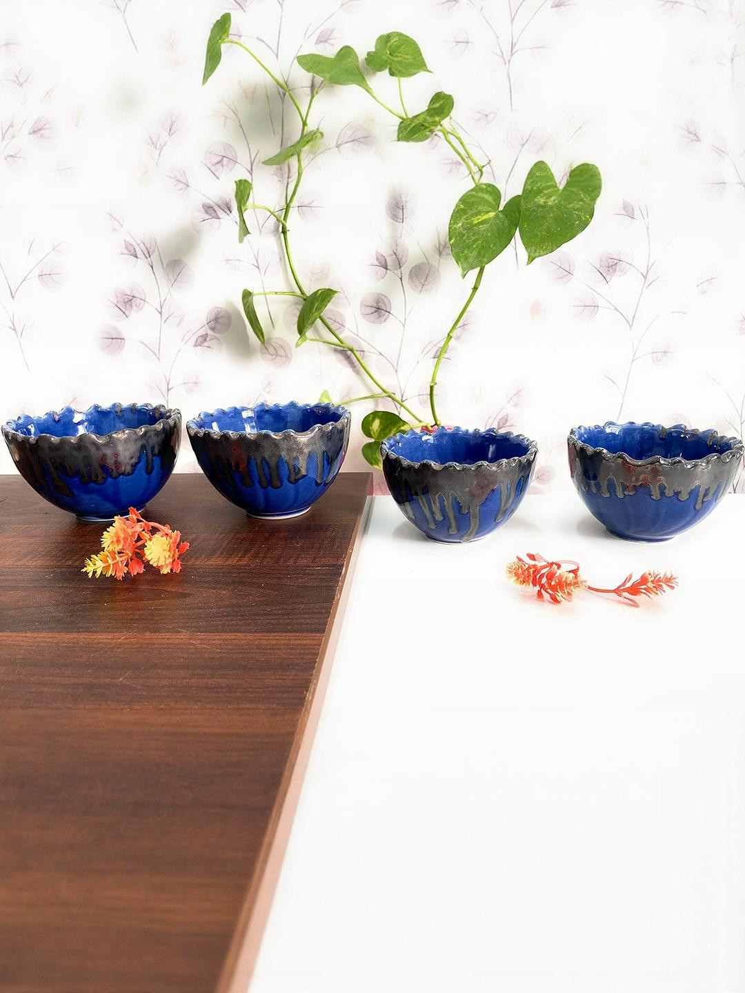 Altaica Set of 4 Dual Glazed Ceramic Bowls