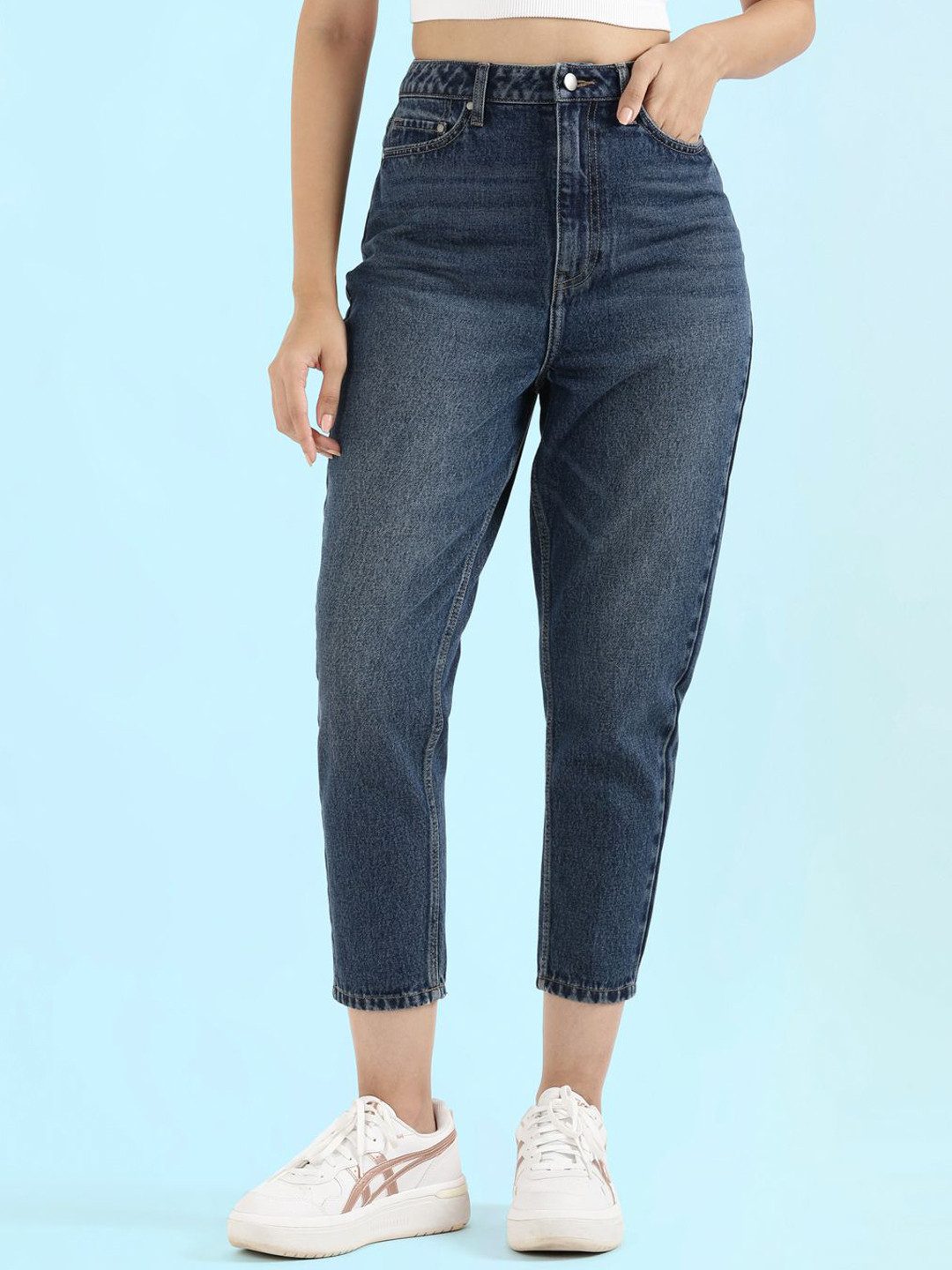 Go Colors Women Mom Fit High-Rise Jeans