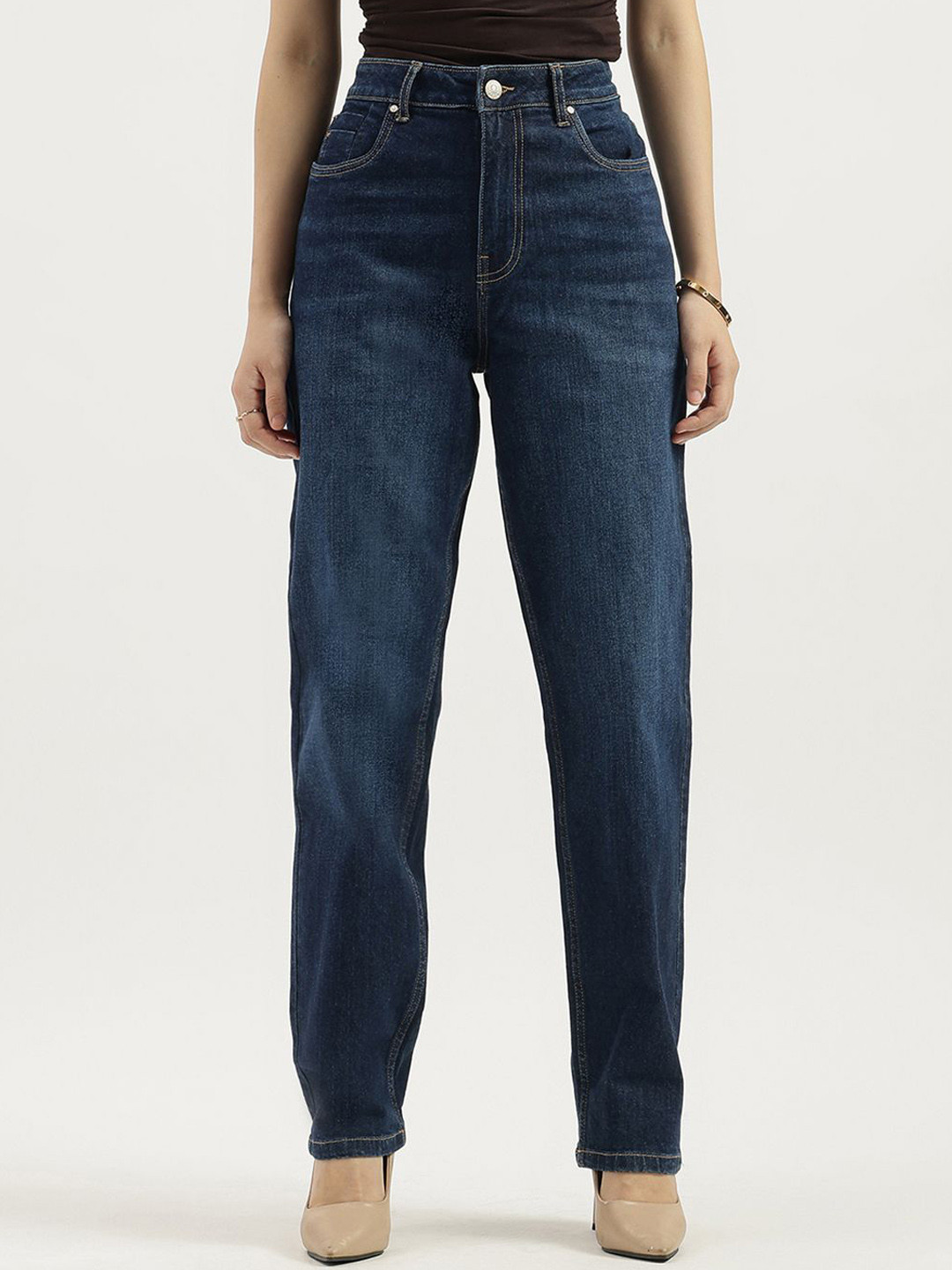 United Colors of Benetton Women High-Rise Light Fade Jeans