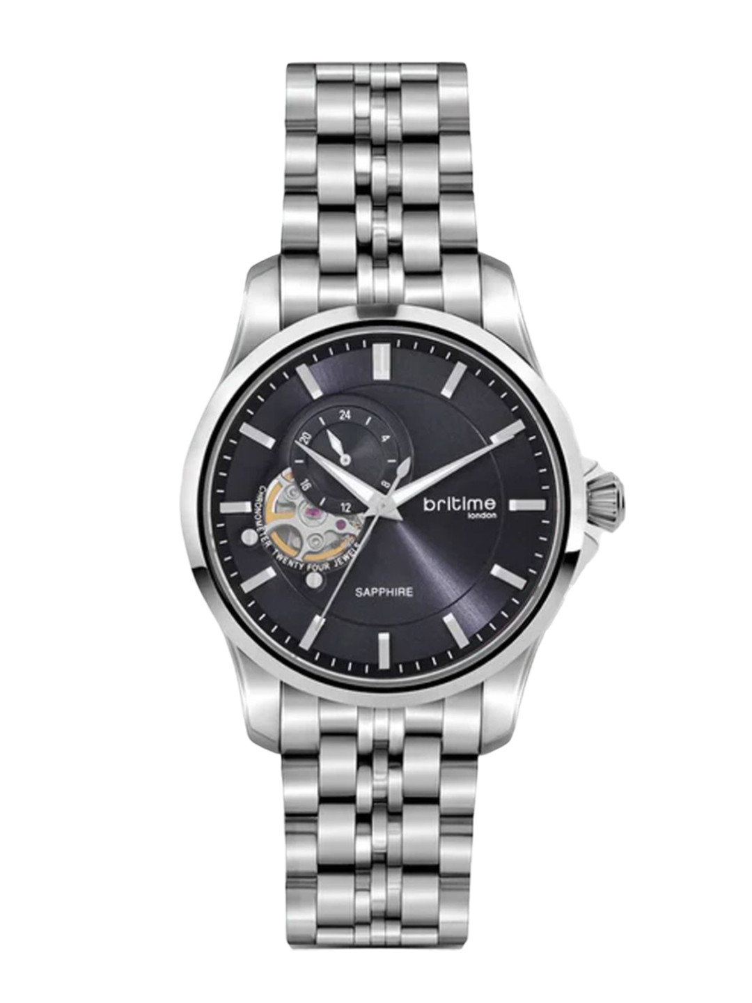 Britime Men Skeleton Bracelet Style Analogue Automatic Motion Powered Watch 166-M10501