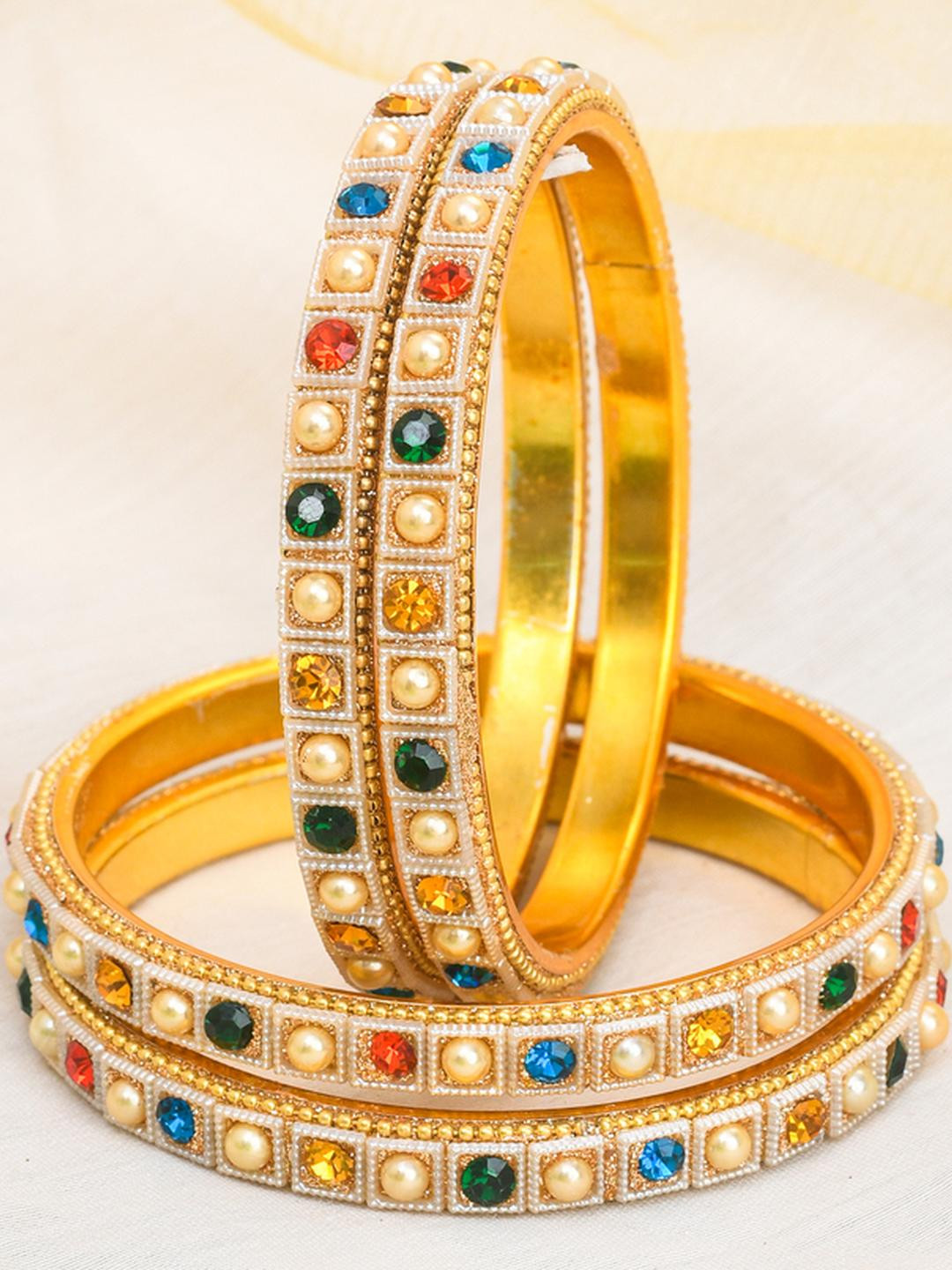 ShiyaShree   Gold Alloy American Diamond Bangles