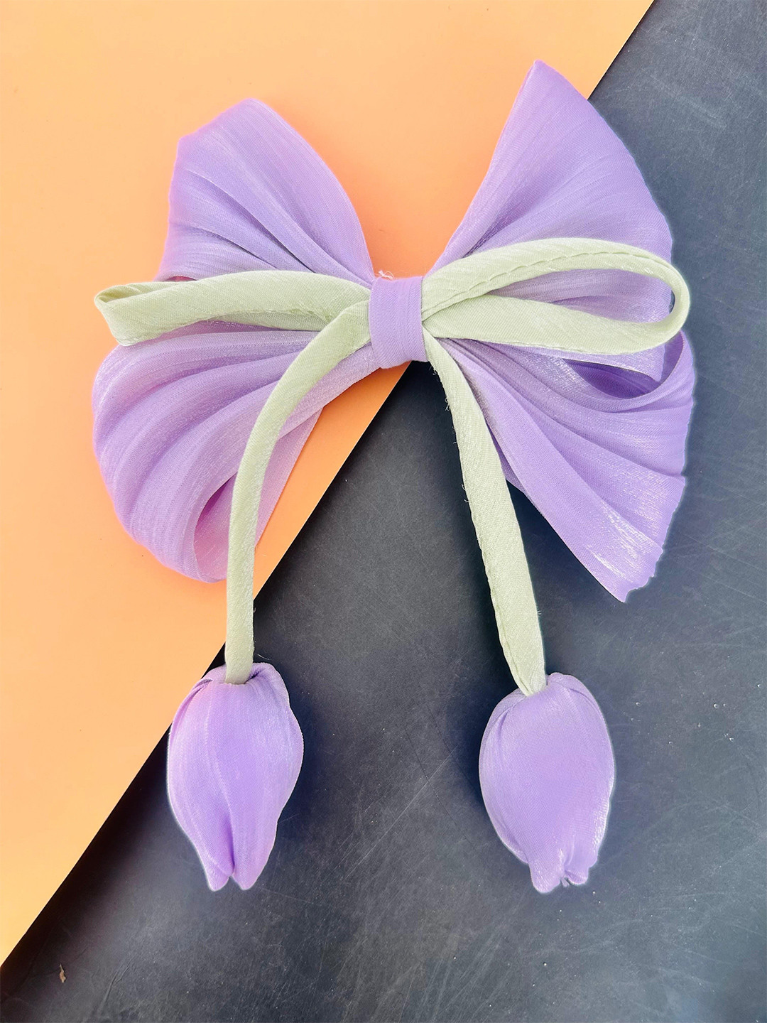 Radhya Accessories Women Tulip Blossom Hair Bow Clip