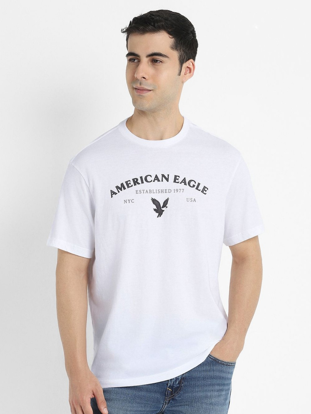 AMERICAN EAGLE OUTFITTERS Brand Logo Printed T-shirt