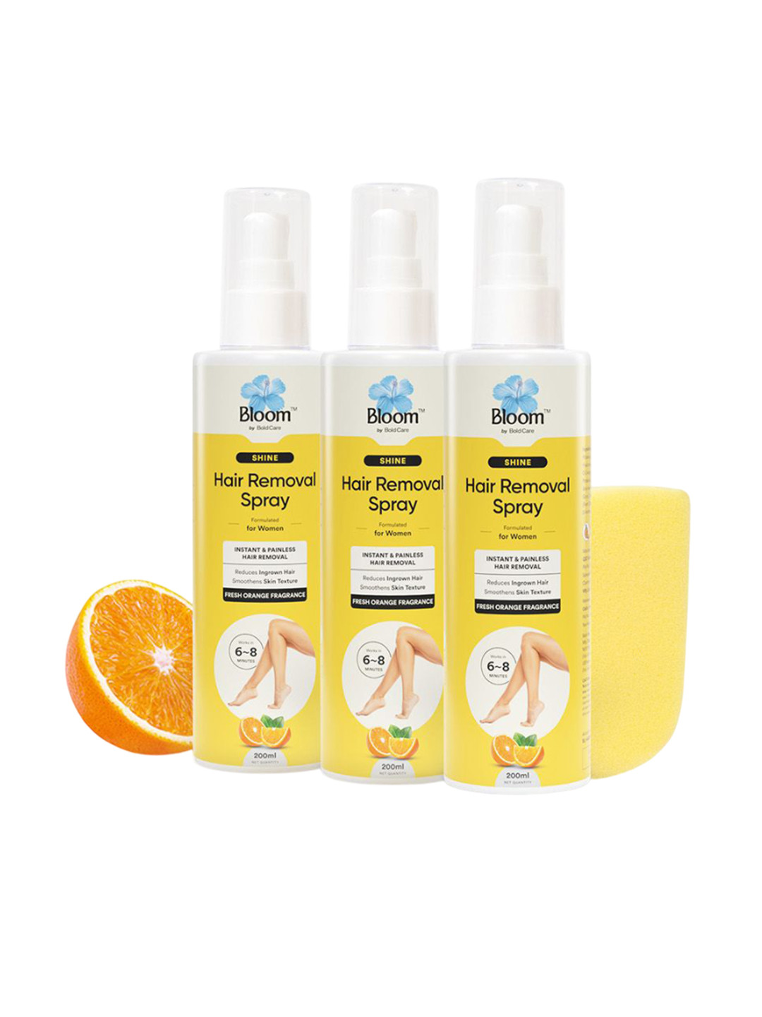 Bloom Set Of 3 Instant Hair Removal Spray - 200 ml Each