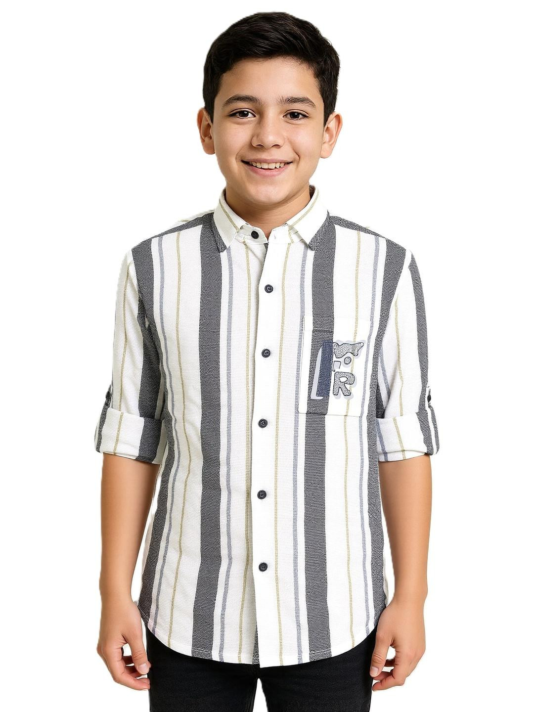 CAVIO Boys Grey Cotton Shirts