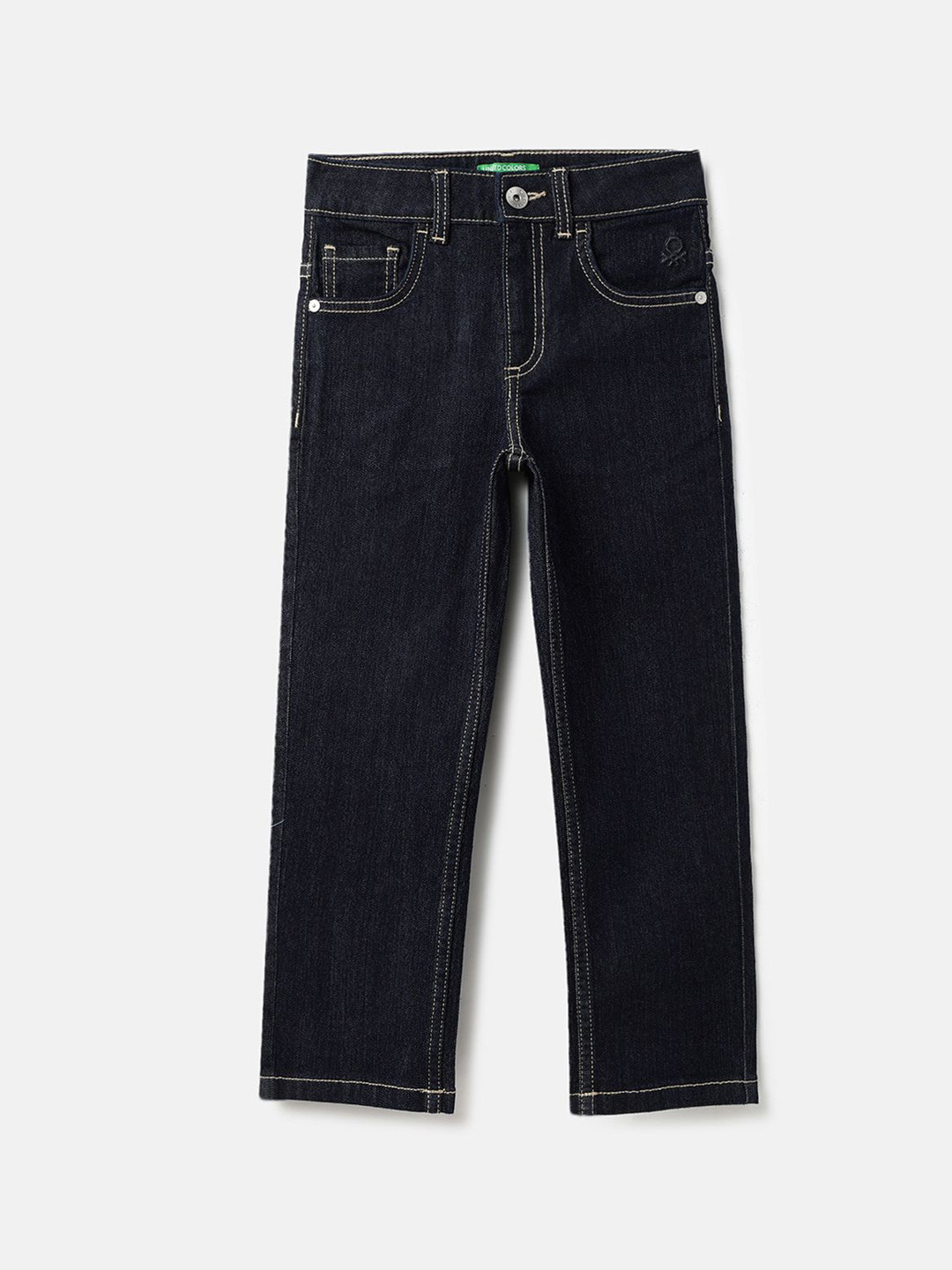 United Colors of Benetton Boys Straight Fit No Fade Mid-Rise Jeans