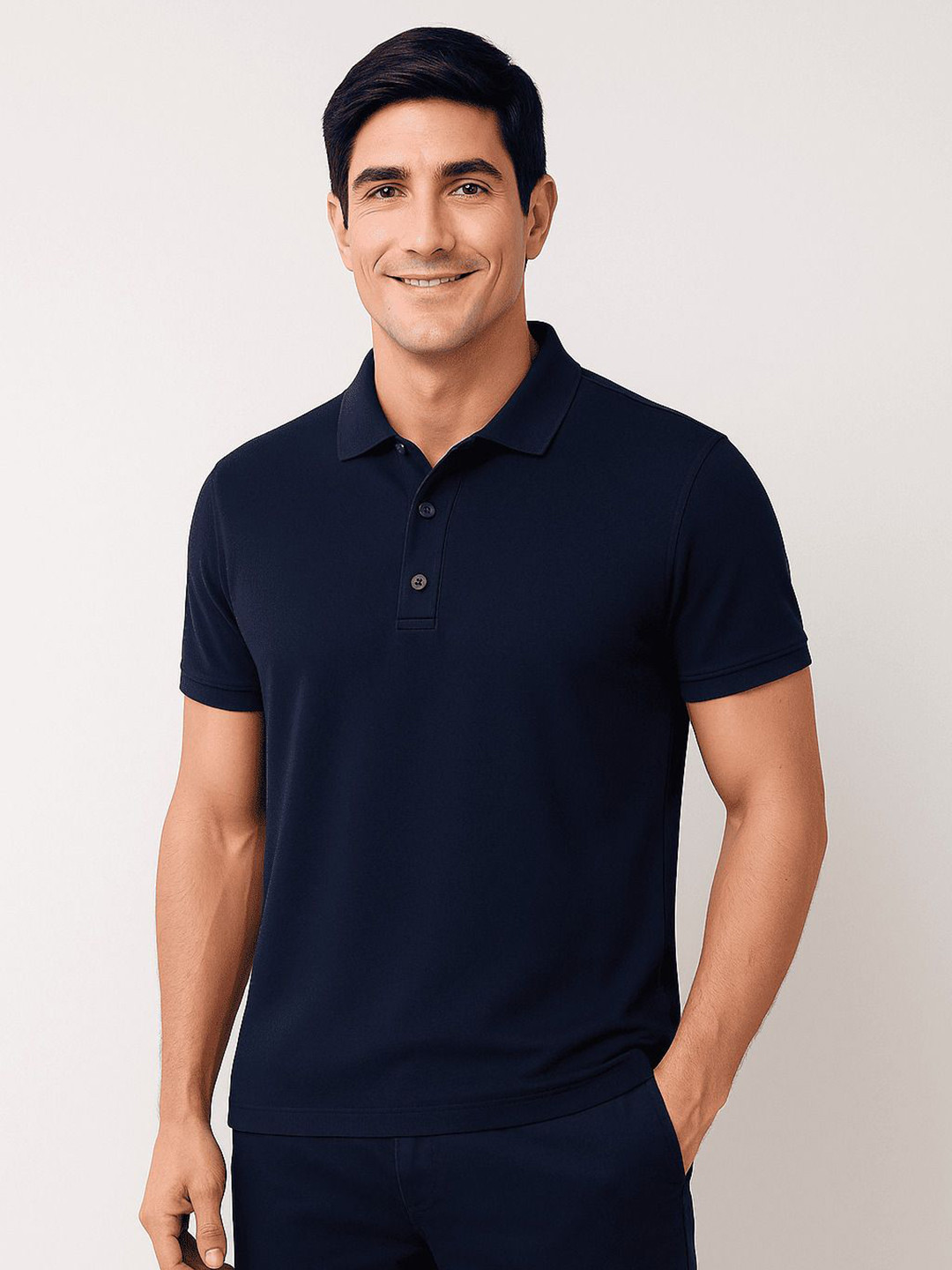 EXILION Men Solid Polo Collar T-shirt