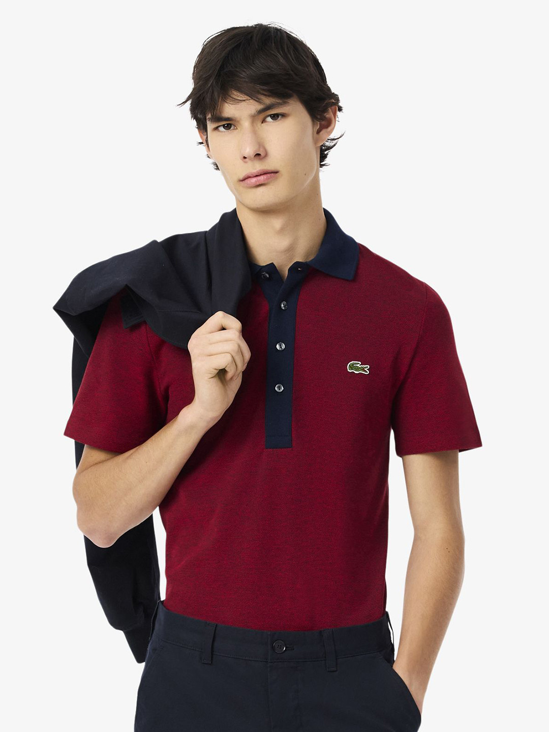 Lacoste Archive Edition Pique Polo Collar Pure Cotton Slim Fit T-shirt