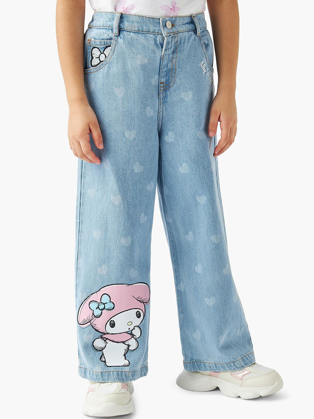 Juniors by Babyshop Girls Wide Leg Mid-Rise Jeans