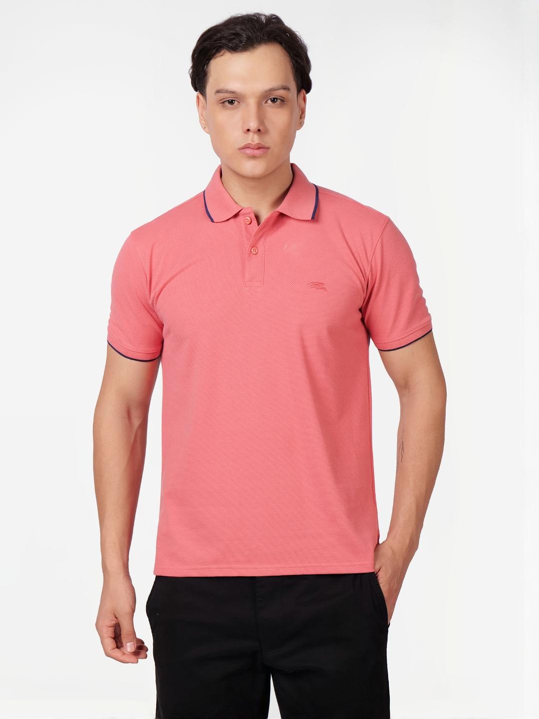 PERF Men Mauve Polo Collar T-shirt