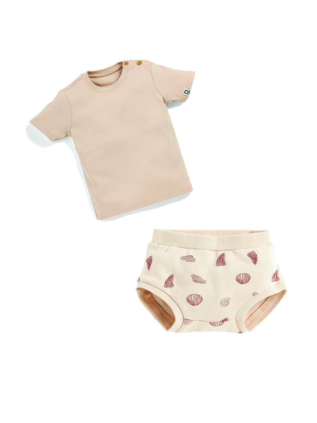 SPROG COLLECTION Kids-Unisex Brown Pure Cotton Clothing Set