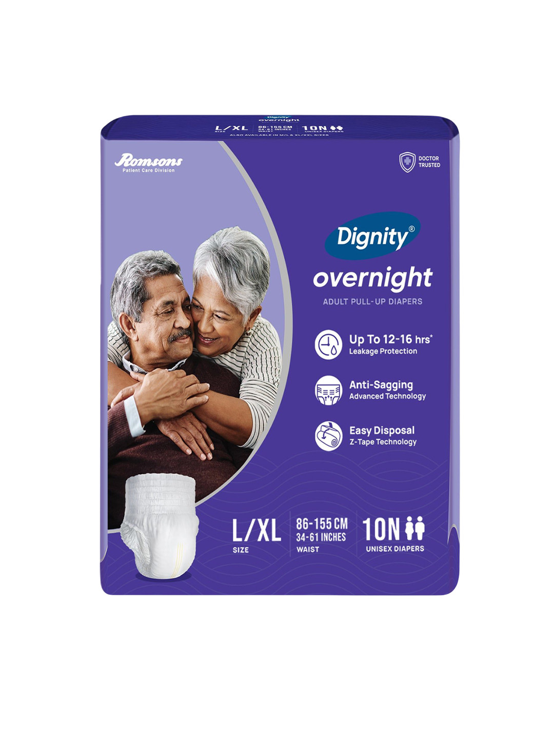Dignity Disposable Adult Diapers - L - XL - 10 Pcs Each