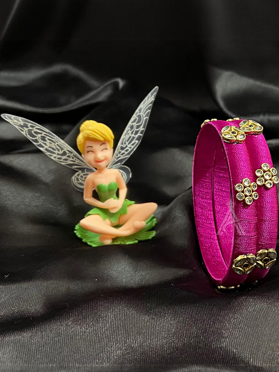 Ambal   Magenta Brass Bangles