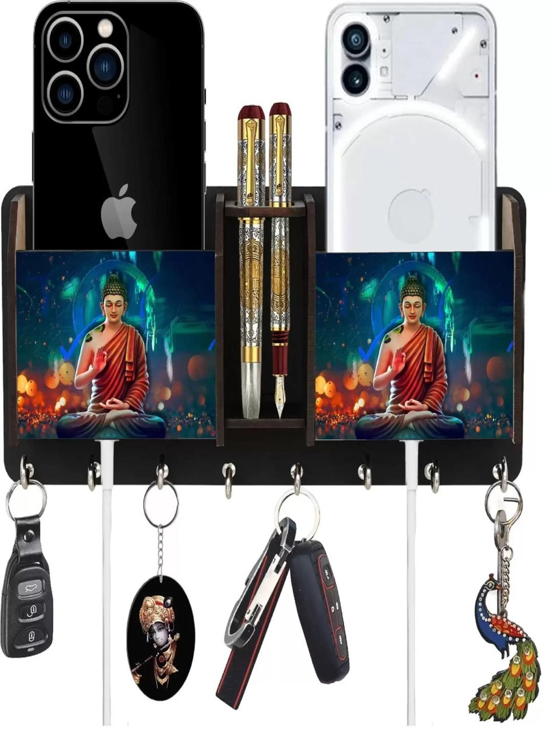 Shiv Collection Printed Budha Wood Key Holder
