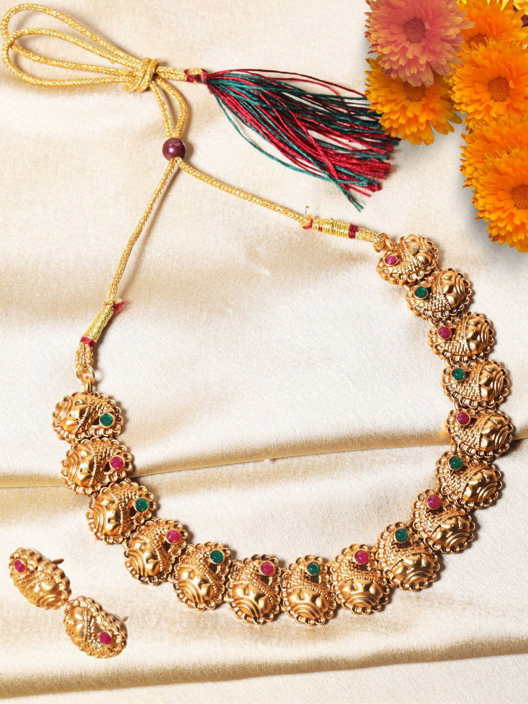 The  Pure Virgo Gold Plated & Stone Studded Jewellery Set