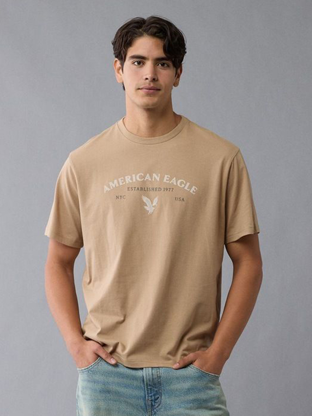 AMERICAN EAGLE OUTFITTERS Brand Logo Printed T-shirt