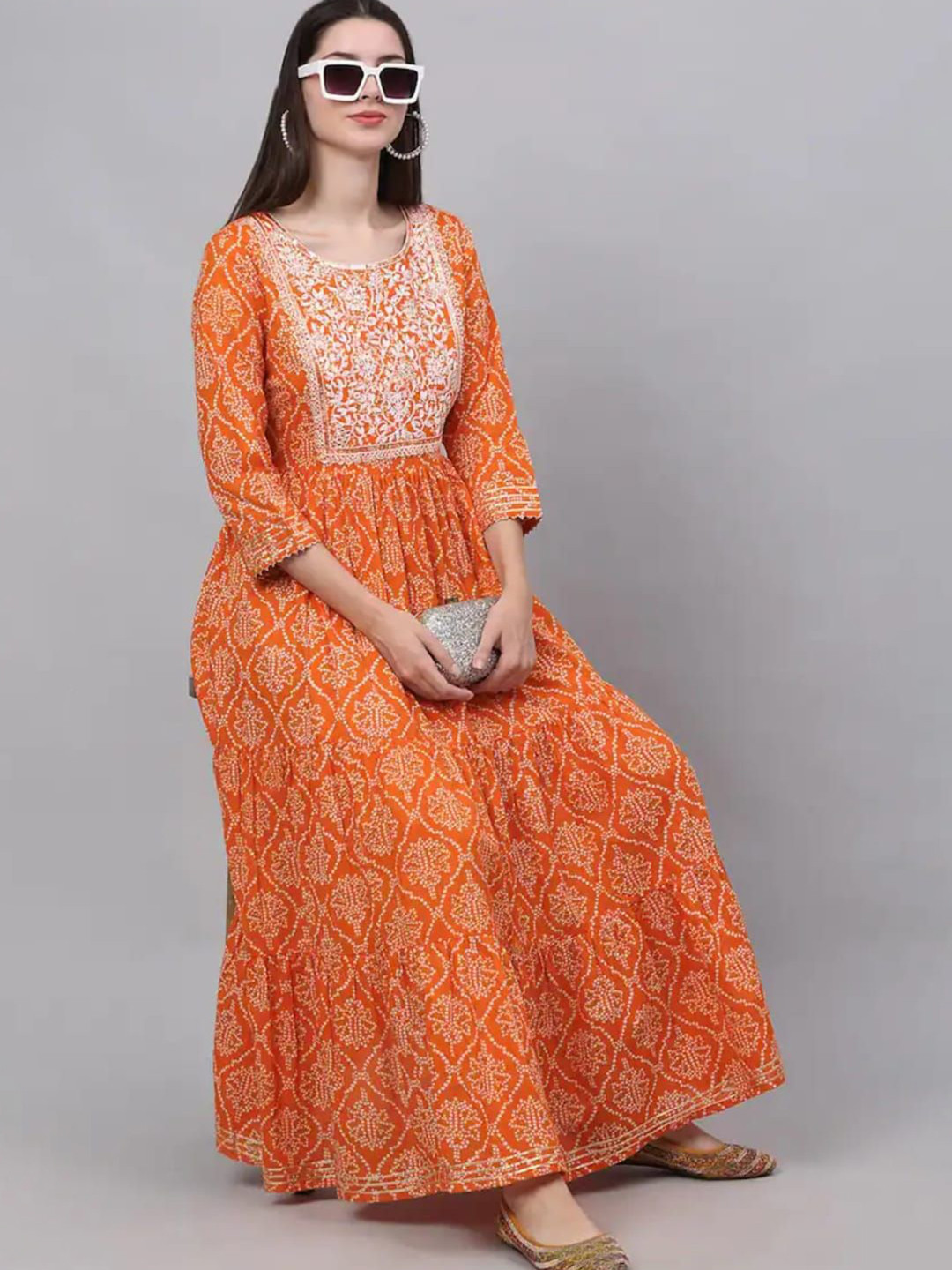 CORSICA Bandhani Printed Maxi Dress