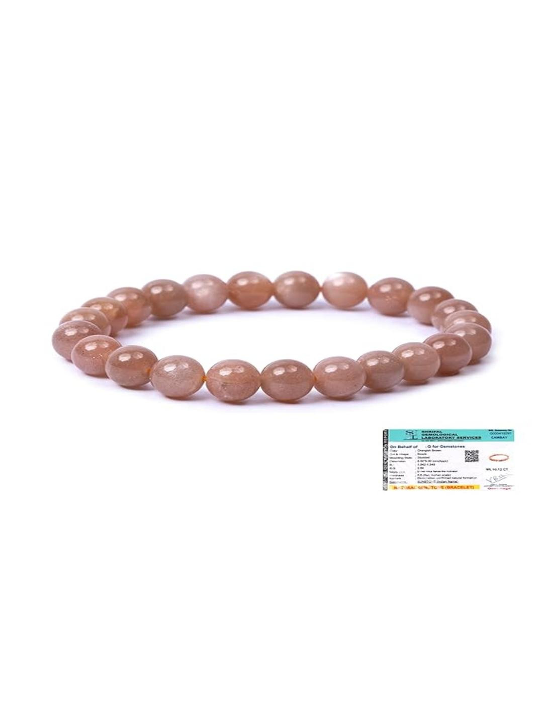 EPSAA Unisex Pink Natural Gemstone Meditation Yoga Energy Elasticated Slip-On Bracelet