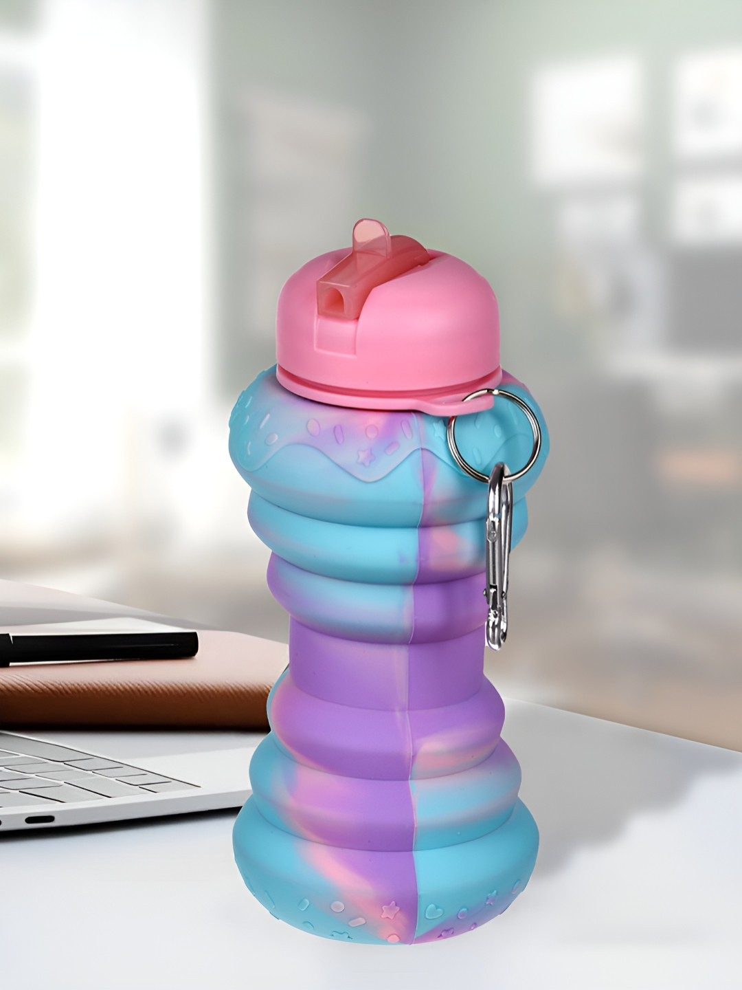 Aura Pink & Purple Silicone Flip Cap Tumbler 600 ml