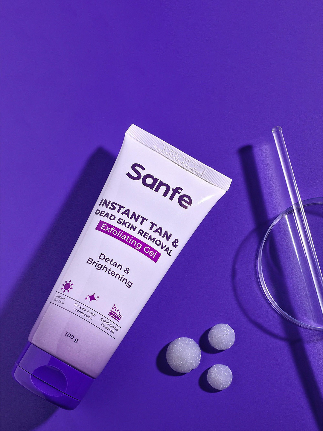 Sanfe Set Of 2 Instant Tan & Dead Skin Removal Exfoliating Gel- 100 g Each