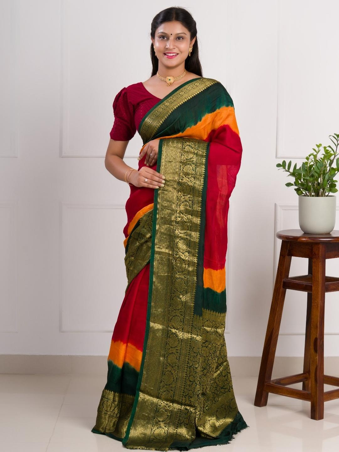 KCPC BANDHANI Multi Poly Silk  Sarees
