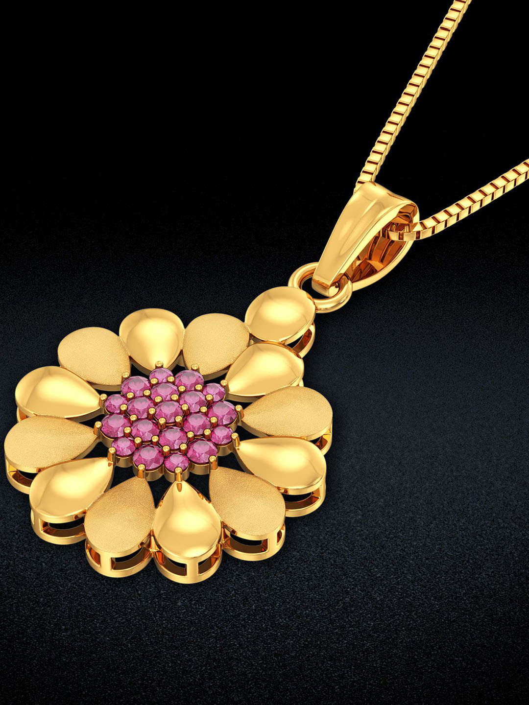 Joyalukkas Women 22KT Gold Elegant Gemstone Pendant 5.21g