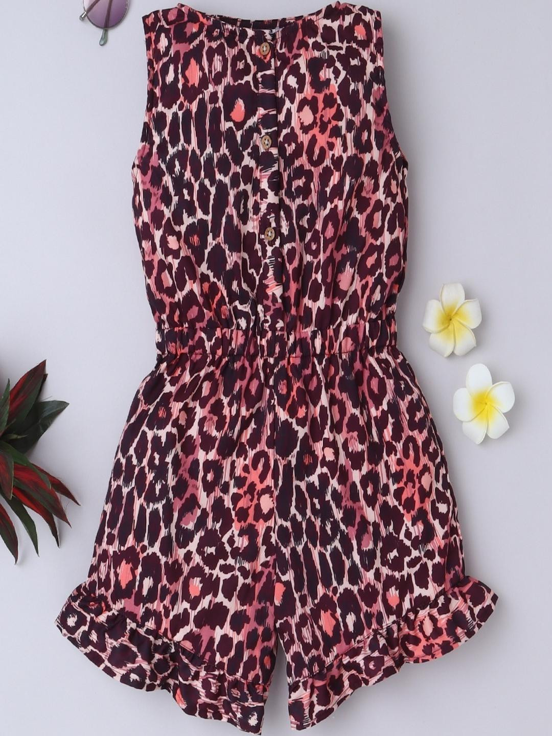 BRIGHT STARS KIDSWEAR Girl Animal Printed Jumpsuit