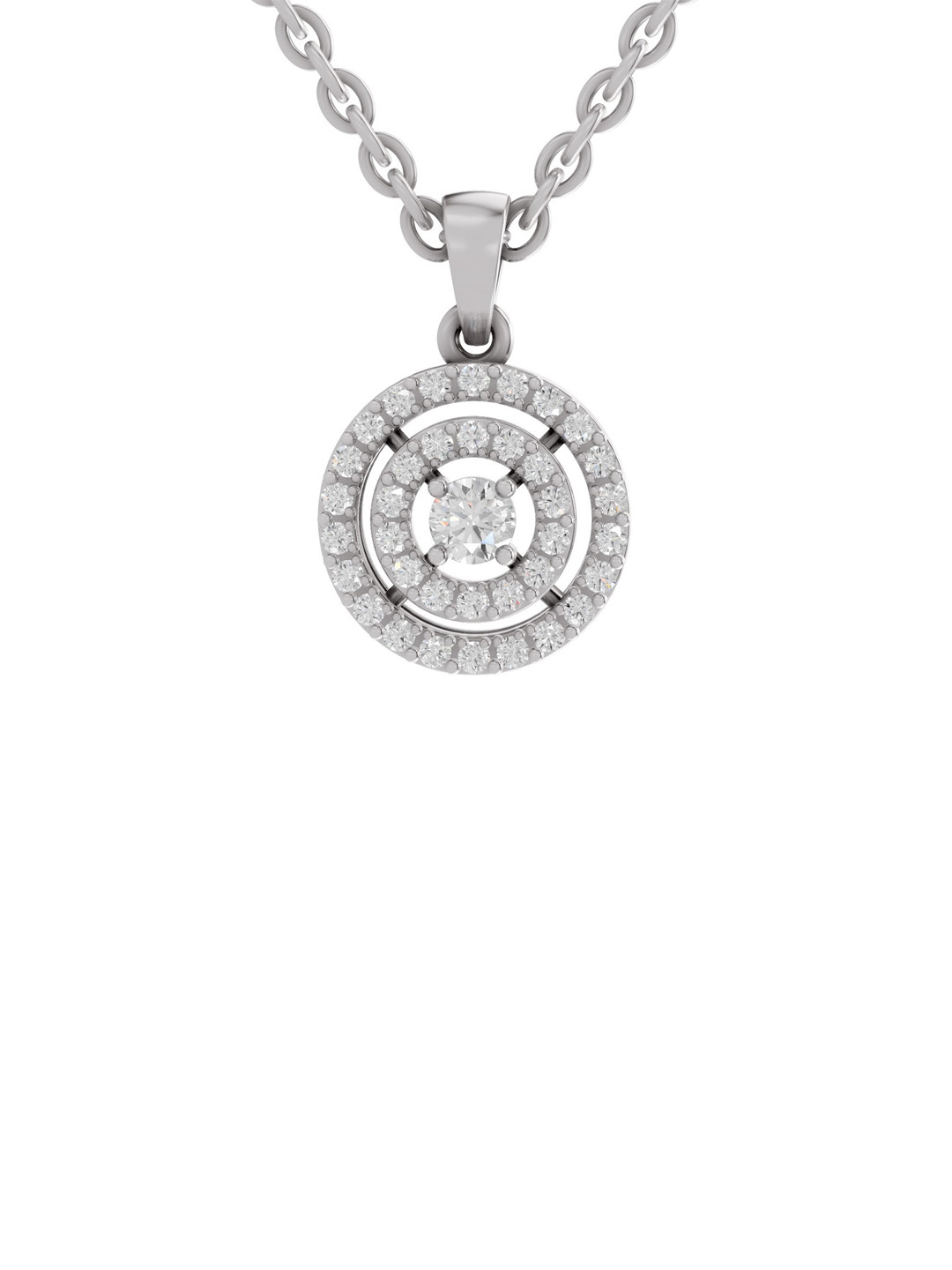 Sparkles 14K White Gold Lab Grown Diamond 0.28 Carat Round Shape Diamond Pendant