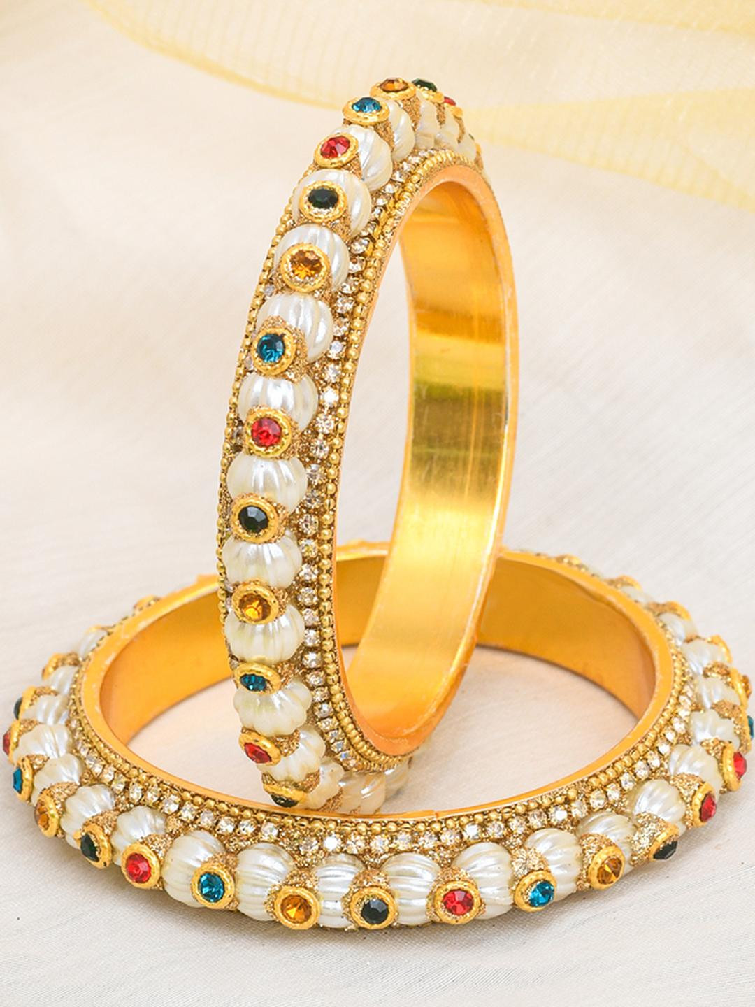 ShiyaShree   Gold Alloy American Diamond Bangles