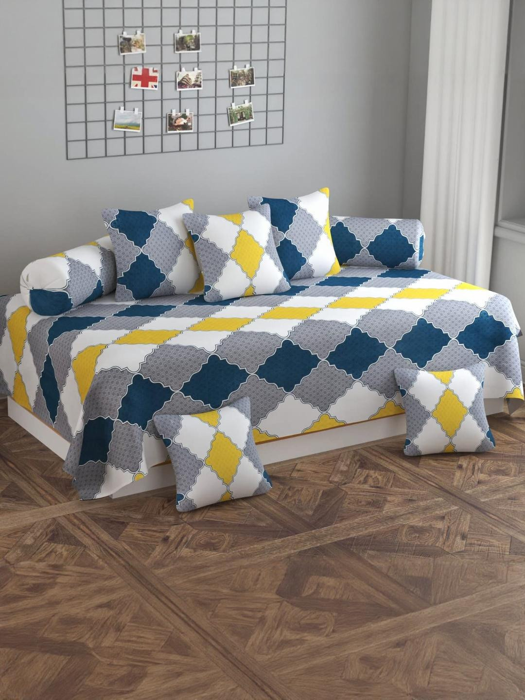 WELLNEST Set Of 8 Microfiber Diwan Set