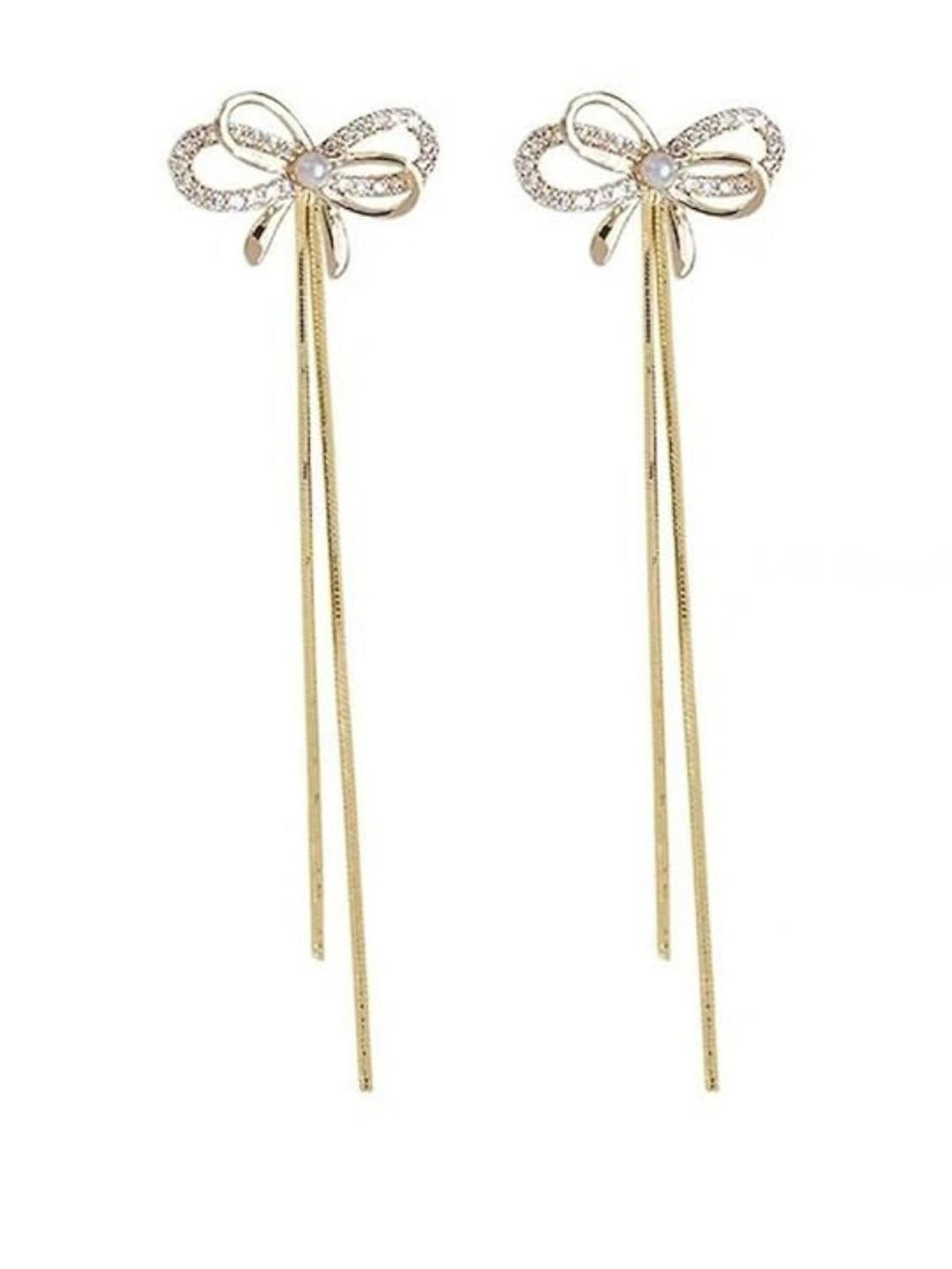 Khusha Creations Women Pearl Studded Geometric Drop Earrings