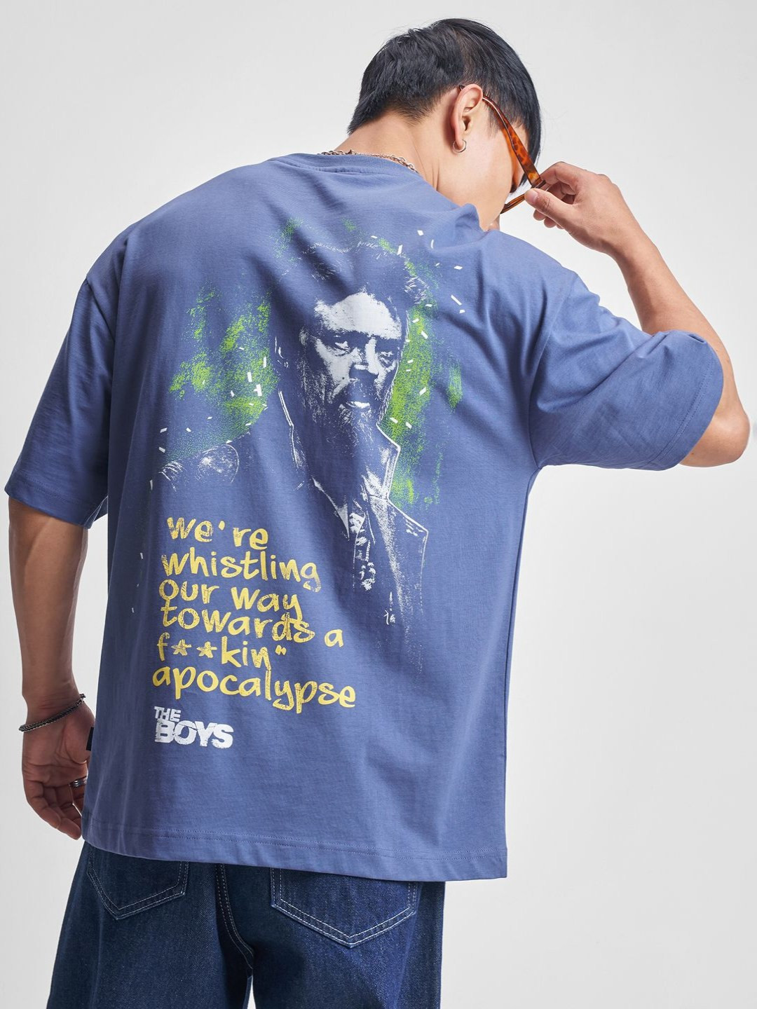 HIGHLANDER Men The Boys Graphic Printed Round Neck Cotton Oversized T-shirt