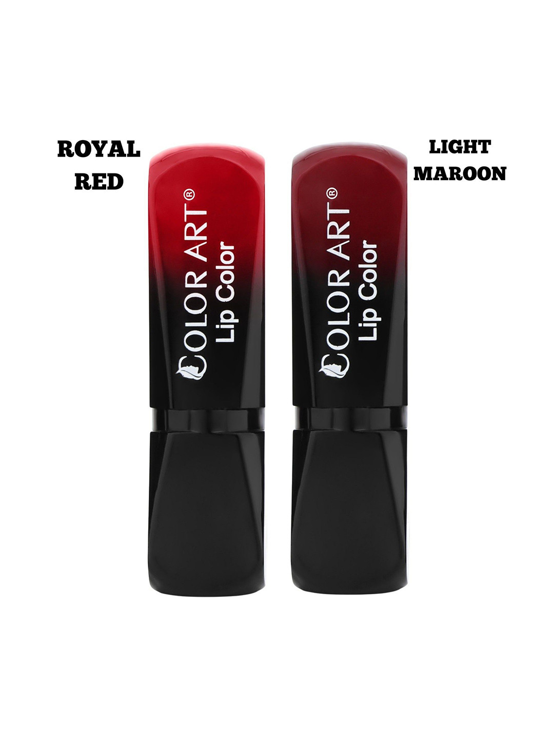Color Art Set Of 2 Long Lasting Glossy Matte Lipstick - 4 g Royal Red & Light Maroon