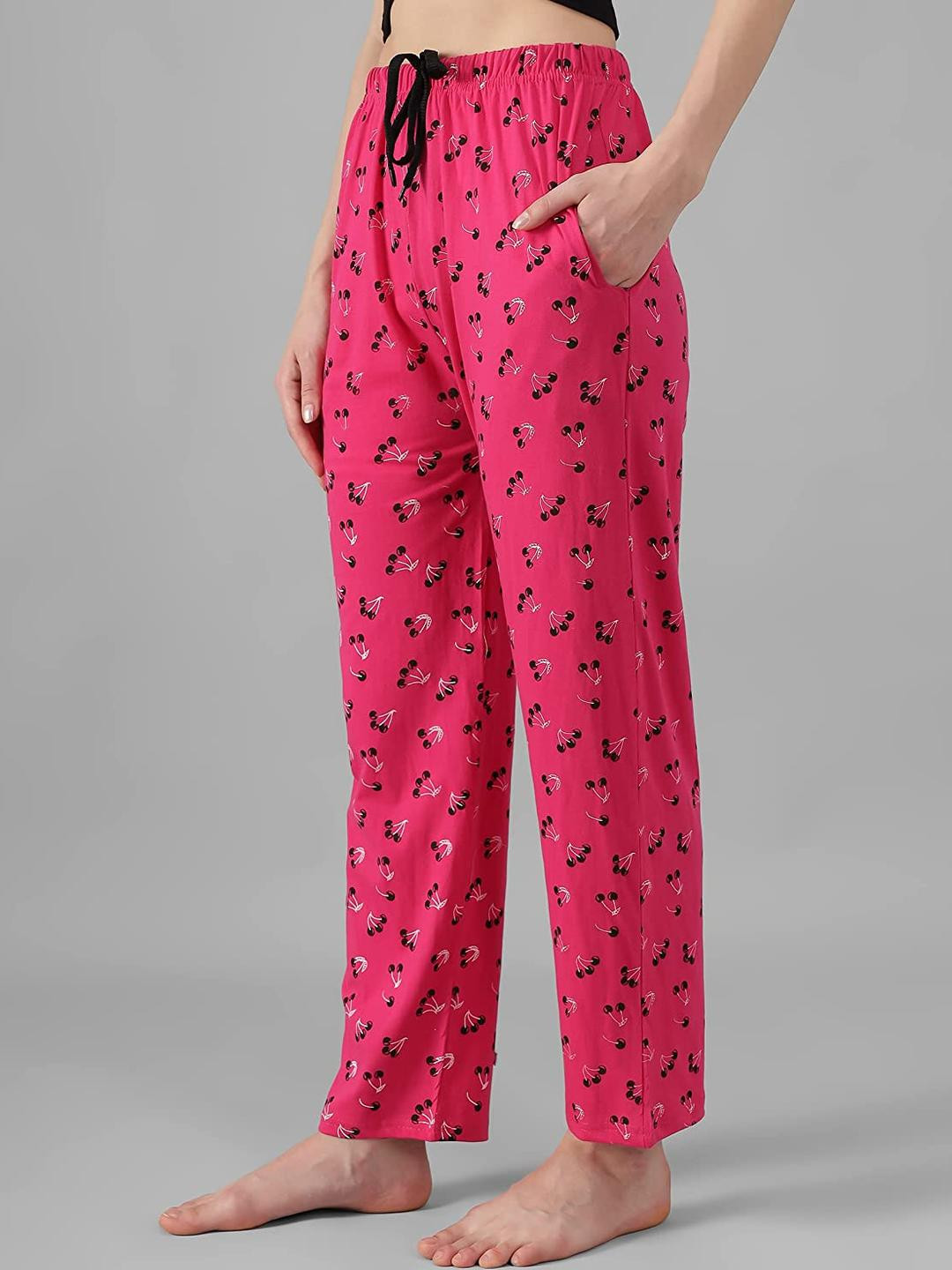 FIT N FAME Women Navy Blue & Pink Pack Of 2 Relaxed-Fit Casual Wear Lounge Pants