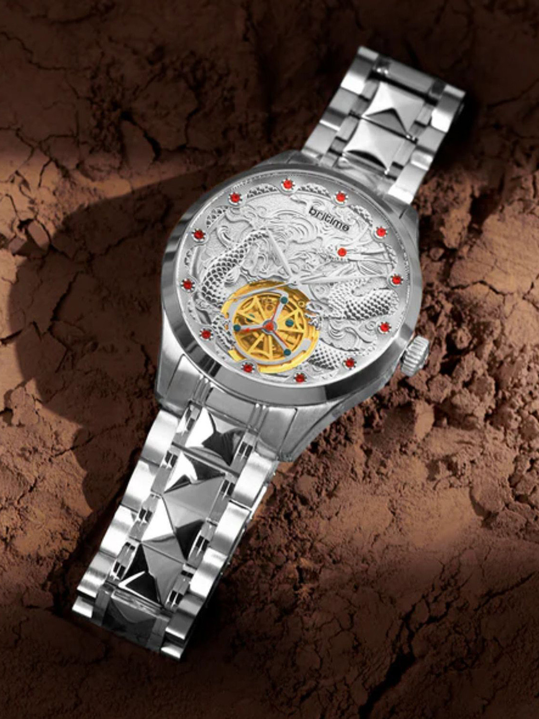 Britime Men Bracelet Style Straps Analogue Automatic Motion Powered Watch 359-M10301