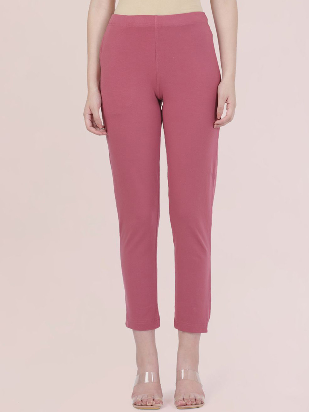 Go Colors Women Mid-Rise Cotton Crooped Trousers