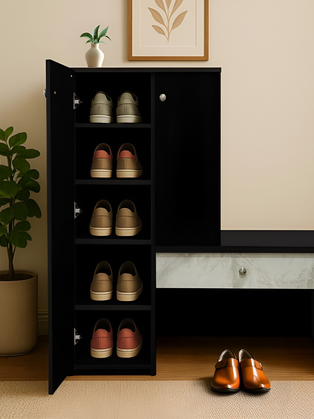 Kik Black 9-Layers Shoe Rack