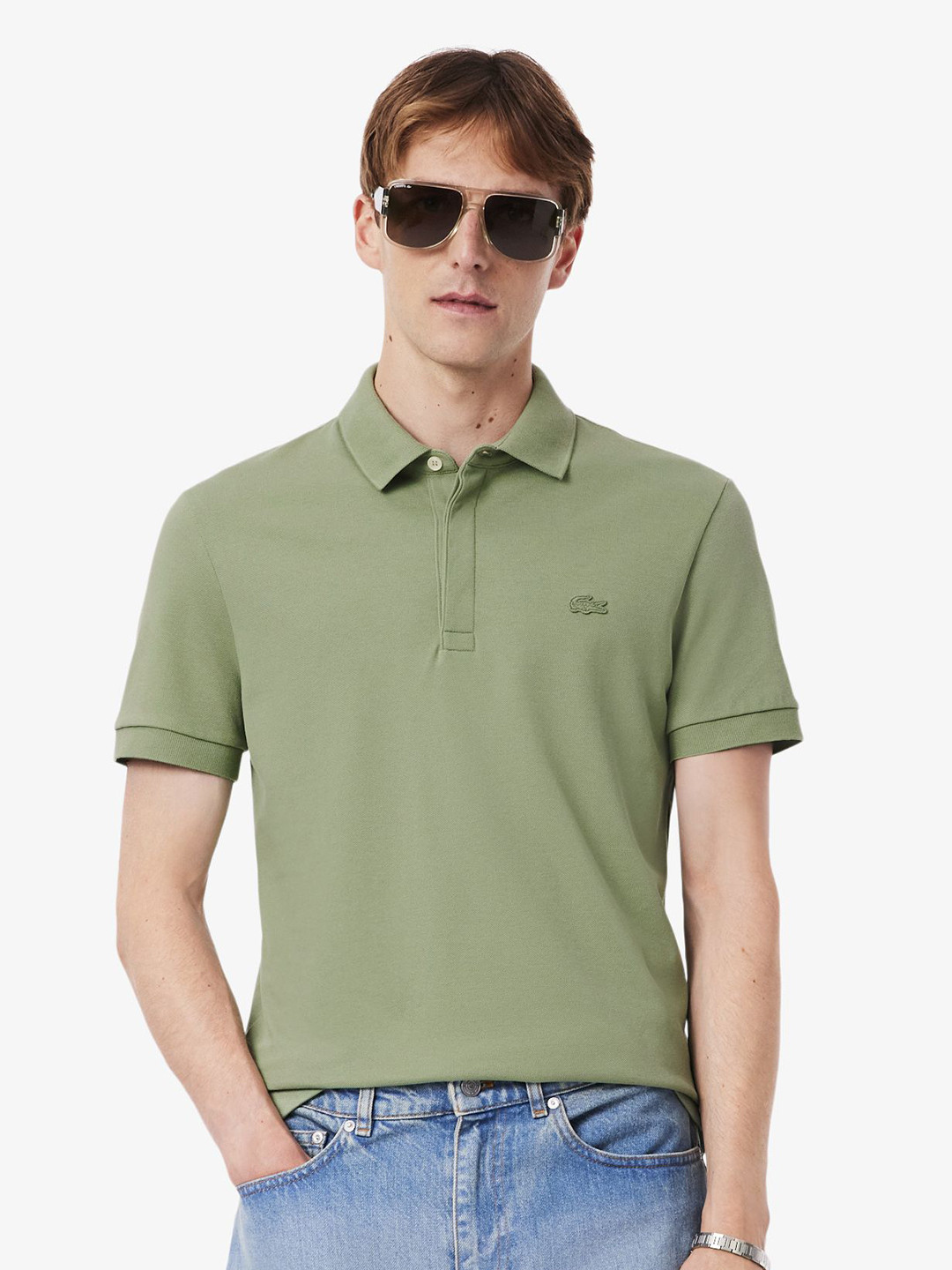 Lacoste Paris Pique Polo Collar Short Sleeves Casual T-shirt