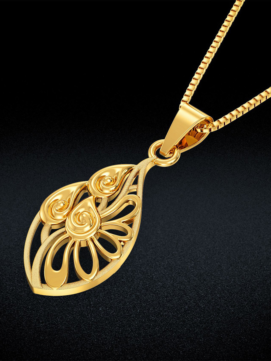 Joyalukkas Women 22KT Gold Segmented-Flower Design Pendant 1.721 g