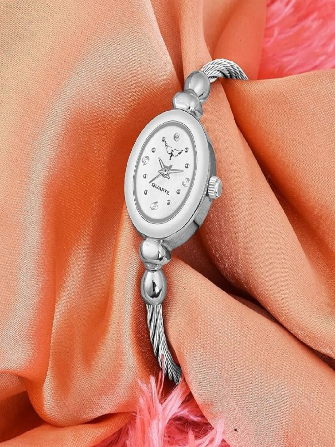 WHITE BIRD Women Bracelet Style Straps Analogue Watch W.Kadu Full Silver