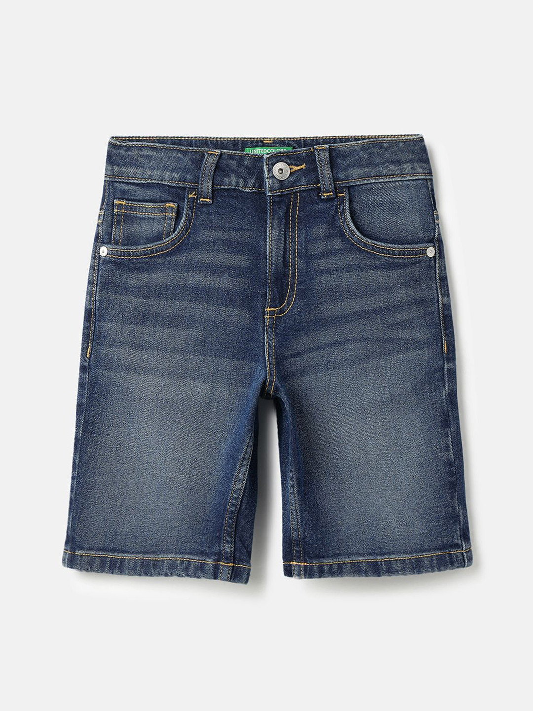 United Colors of Benetton Boys Mid-Rise Denim Shorts