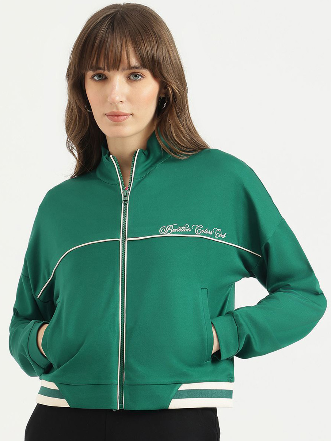 United Colors of Benetton Mock Collar Bomber Jacket