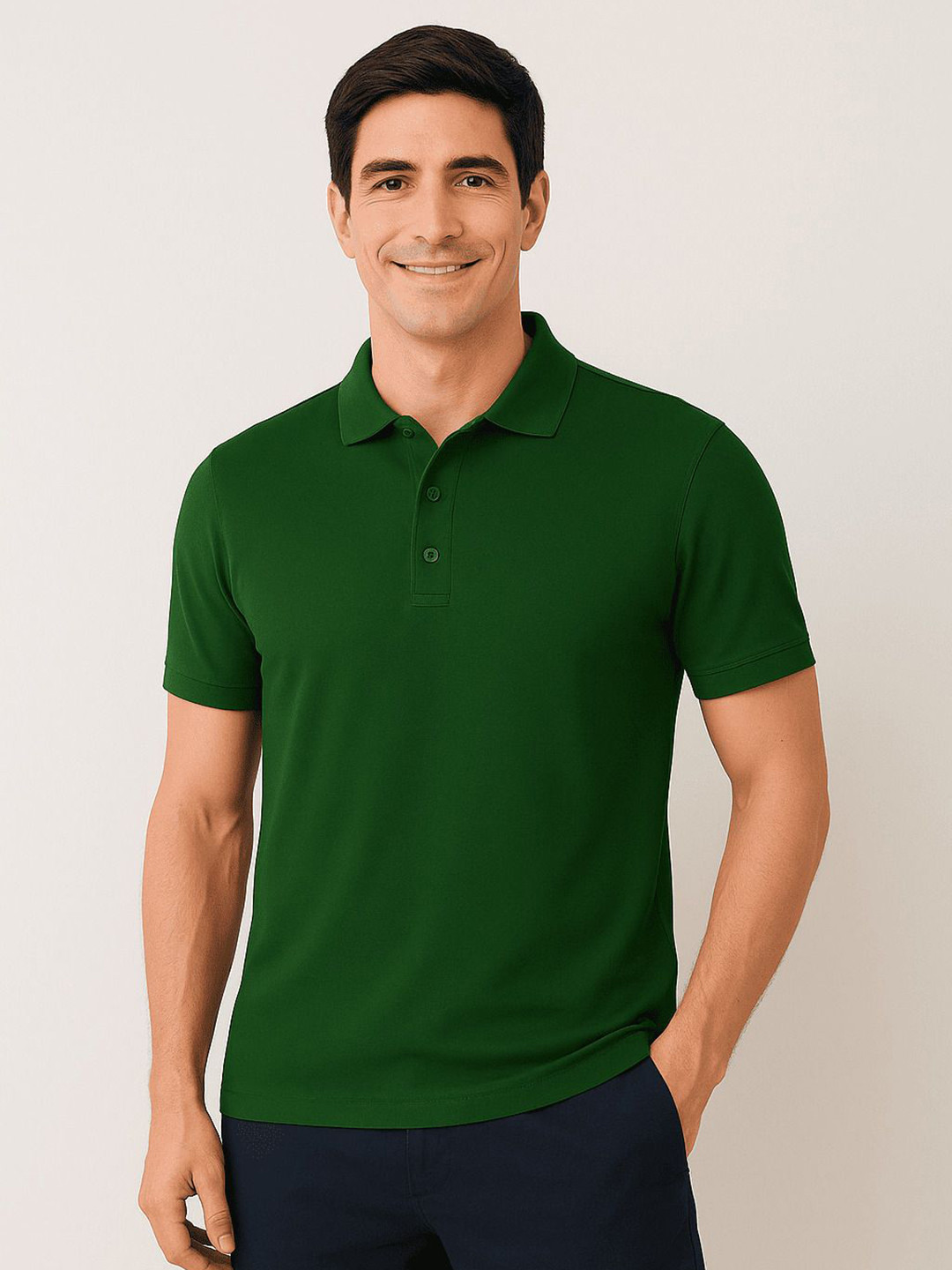 EXILION Men Solid Polo Collar T-shirt